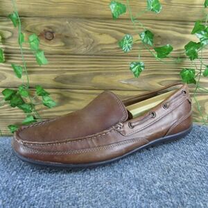 Bass Men's Hank Driving Moccasin Brown Leather Size 9.5 Medium Gently‎ Used 2025